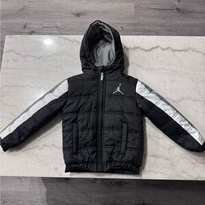 Jordan Kids Black and Gray Puffer Jacket